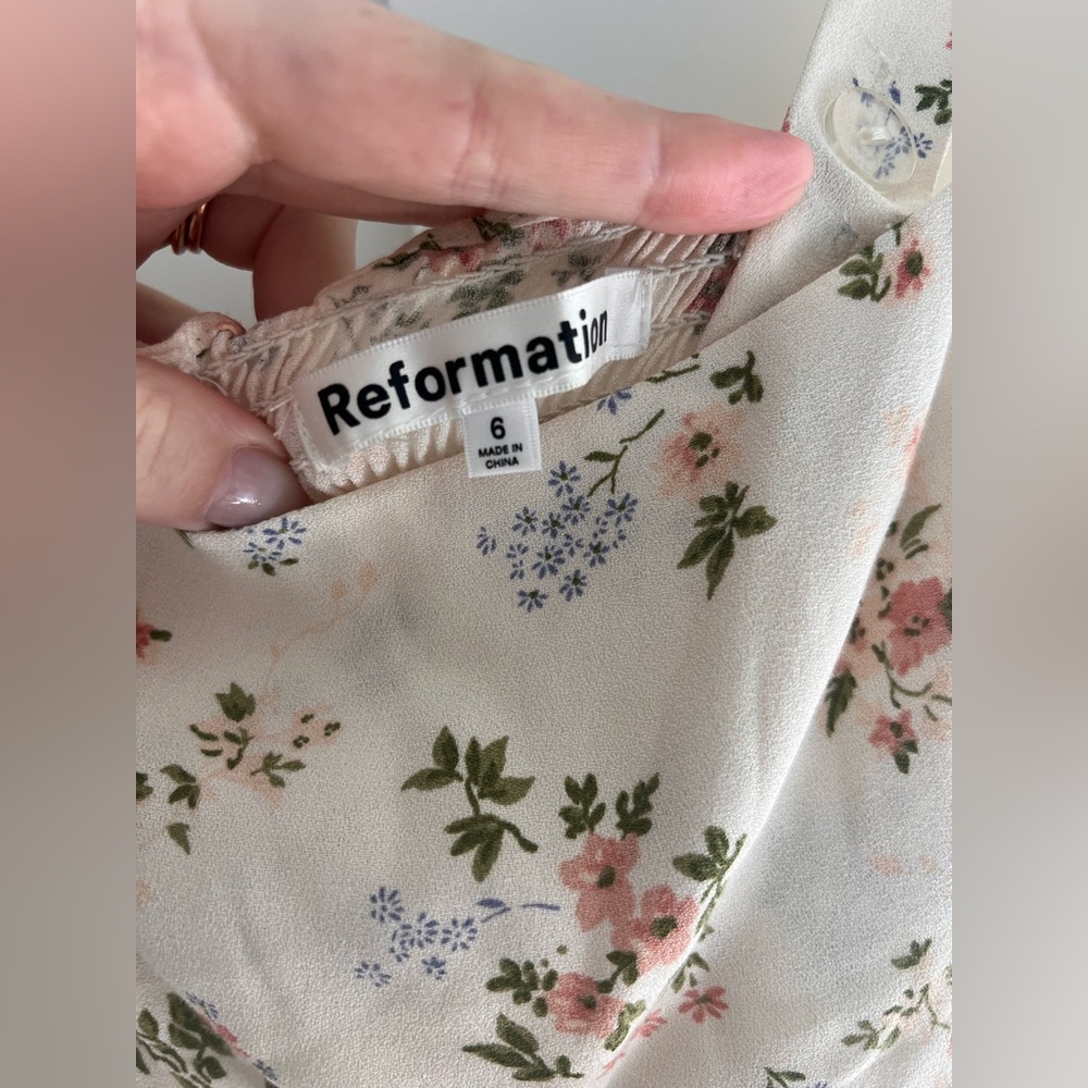 Reformation Mini Floral Tie Dress